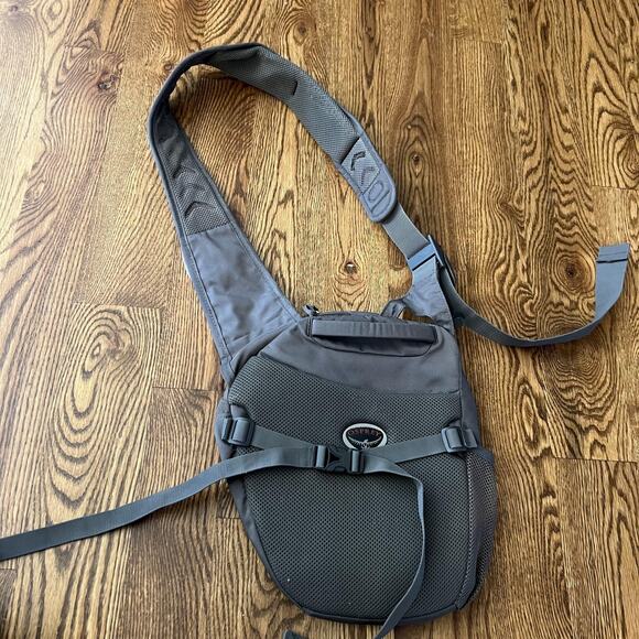 Osprey Veer Sling Backpack Recycled Blue Gray 12x10 Mesh Pocket Travel Bag - Picture 2 of 10